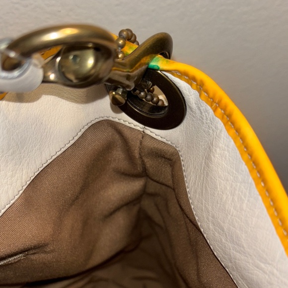 Coach Vintage Signature Tote in Silver, White, and Yellow - Picture 10 of 13